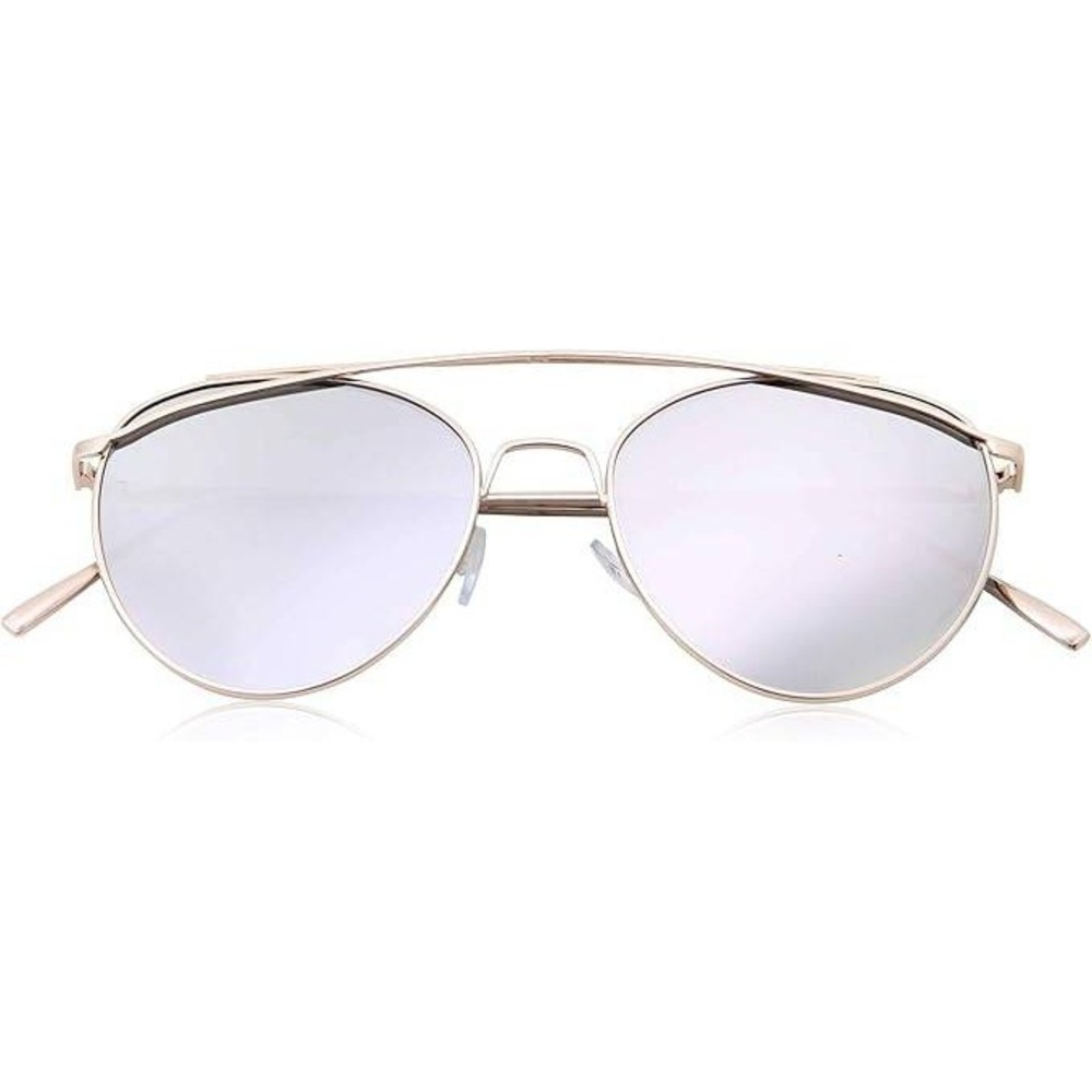 Sunglasses Oversized Silver Mirror Lentes Gafas De Sol Mujeres Humbres Nuevo New